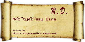 Mátyássy Dina névjegykártya